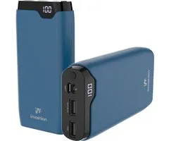 Batterie Externe Rechargeable iMoshion® 20 000 mAh - Fonction de Charge Rapide - USB, USB C & Micro USB - Blauw