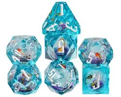 Lapi Toys - DND dobbelstenen - Dungeons and Dragons dobbelstelen - DNDN dice - D&D dobbelstelen - Resin - Blauw - 7 stuks
