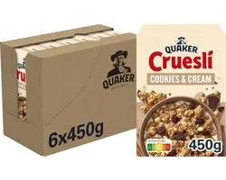 Quaker Cruesli Cookies & Cream - Ontbijtgranen - 6 x 450 gram
