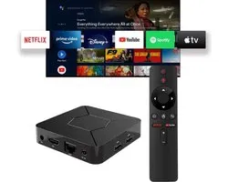 4K Ultra HD Android TV Media Player voor streaming (standalone)Android TV Box | Android Streaming Box | 4K Ultra HD | 1080 HD | Inclusief Wifi en Bluetooth | Inclusief Google Assistant, en Spraakbediening | TV Box | Streaming Box | Media Streamer |