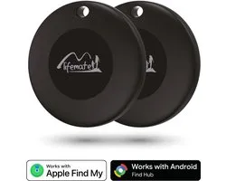 Lifemate Life Tag Duo - Compatibel met iOS Zoek mijn of Android / Google Vind Plek - Android Tracker - Apple Bluetooth Tracker - 100 dB - Tracker Apple iPhone & Android - 2 Pack