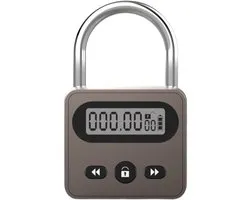 Timer Lock van Roestvrij Staal - Multifunctioneel Hangslot met Verlicht Display - Voorkomt Verslaving en Slechte Gewoonten - Tot 999 Uur Timing - Brons