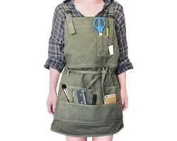 Gemakkelijk verstelbaar Canvas schort - Pottenbakkersschort - Verfschort - Handwerk - Mannenwerkplaats - Canvas Cowboy schort - Barman - Timmerschort - Tuinmanschort - Multi-Pockets - Heren & Dames Werkkleding
