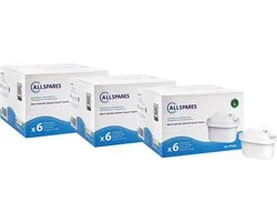 AllSpares Waterfilter 100486 - 101929 - 1022214 geschikt voor Brita Maxtra, Maxtra+ en Bosch Tassimo - 18-pack met filterpatronen