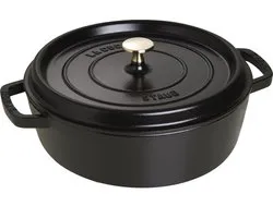 Staub Cocotte - Rond - Laag - 26 cm - Zwart