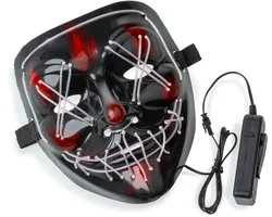 LED Masker Halloween – Verkleedkleding - Purge Stijl – Met Controller – 3 lichtstanden - Wit Licht