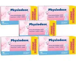 Gilbert Physiodose Stérile – 5 x 40 Unidoses de 5ml – Hygiène Nasale et Oculaire