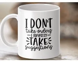 funny office mug, sarcasm gift, work colleague gift, funny saying mug, gag gift coffee, sarcastic gift, joke coffee mug, colleague mug, i dont take orders, i barely take, suggestion gift, funny work mug, office humor