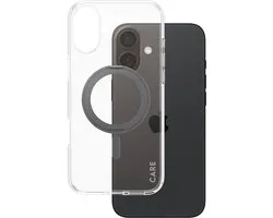 CARE by PanzerGlass Feature Case - Transparant w. - Zwart Kickstand & MagSafe iPhone 16 Plus