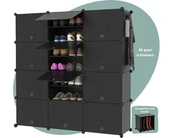 Armoire à chaussures réglable Bellettini® - Étagère à chaussures avec espace pour 20 chaussures - Zwart