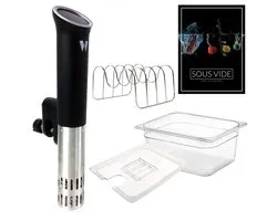 Wartmann Set sous vide – 1508 bâtonnets, bol d'eau de 12 litres, grille, couvercle et livre de recettes sous vide (livre électronique)