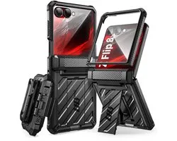 Supcase Unicorn Beetle Pro Hoesje geschikt voor Samsung Galaxy Z Flip 8 - Robuuste Back Cover met Riemclip, Kickstand & Screenprotector - Zwart