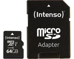(Intenso) 64GB Micro SDXC geheugenkaart UHS-I Premium - Class 10 - 64GB - met SD adapter