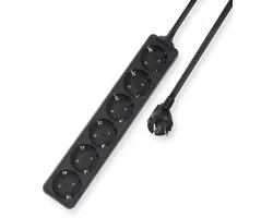 ACT Stekkerdoos zwart – 6-voudig – 3 meter kabel – AC2460