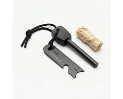 Wildventure Vuurstarter – Firesteel met Tondel – Magnesium Firestarter – Voor Bushcraft, Kamperen en Survival – Noodpakket