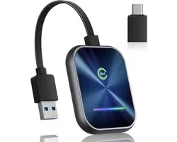 Luumuu® 2-in-1 CarPlay Dongle - Apple CarPlay - Android Auto - WiFi - Car Dongle - Bluetooth Adapter - Navigatiesysteem Auto - Draadloos - Inclusief USB C Adapter