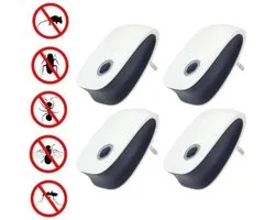 Pack de 4 Recalma Ultrasonic Pest Repeller - Pest Reject - Pest Repeller - Anti Insects - Anti Mouse - Aussi pour les prises de terre - Pest Repellent - Mouse Repeller
