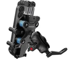 Phreeze PMH04 - Telefoonhouder Motor - Spiegelmontage - Telefoonhouder voor Scooter & Motor Spiegel - 100% Trillingsvrij - Sterk Mechanisch Klem - Geschikt Voor Honda, Yamaha, Vespa, Piaggio, Kymco