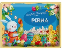 Blechschild Ostern Ostergrüße 40x30cm PIRNA Geschenk FEST