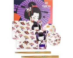 Tokyo Design Studio - Kawaii - Maiko - Set à Sushi - 6 pièces - 2 Personnes