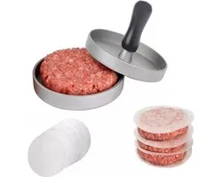 Hamburgerpers BBQ Accessoires - Hamburger Pers Maker - Burger Press - Hamburgermaker - Burgerpers - Inclusief 50 Hamburger wax papiertjes