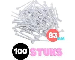 Tees de Golf bois - 100 pièces - 83mm - Wit - Accessoires de Golf - Ensemble de golf - Tees de golf - Tee de golf - Accessoires de golf