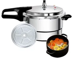 Large Pressure Cooker - 7L Instant with Steaming Raack | Kitchen Pots Safetty Stainless Pressure Canner,for Induction Electric Stove Soup Chicken Rice Cooking Home Apartments