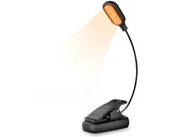 Liseuse iMoshion - Liseuse pour Boek avec pince - Lampe de chevet avec 5 modes d'éclairage - Liseuse rechargeable sur pied - Zwart