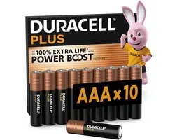 Duracell Plus AAA - alkaline batterijen - 1,5V, LR03 - 10 stuks