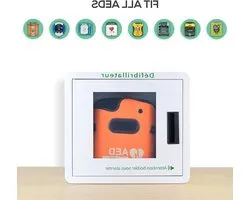AED Opbergkast - Defibrillator Alarmbox - Levens Redden - Geïntegreerd Alarmsysteem - 42x38x155 cm - Wit