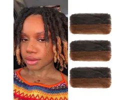 Kinky Bulk Hair 12 Inch Spring Twist Braiding Hair Bulk Locs Dreadlock Extensions Afro Kinky Curly Crochet Braid Hair (P4/30#, 8inch-3pc)