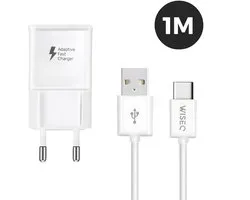 Chargeur pour Samsung avec câble USB C - 1 mètre - Wit - Convient également pour HUAWEI / SONY / HTC etc.