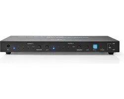 Nedis HDMI Matrix-Switch - 4 x 2-Poorts poort(en) - 4x HDMI Input - 2x 3,5 mm / 2x HDMI Output / 2x TosLink - 4K@60Hz - 18 Gbps - Afstandbestuurbaar - Metaal - Antraciet