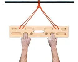 Entraîneur de mur d'escalade - Fingerboard Bloc - Développement de la force - Conception multi-grip - 50x10x3 cm - Couleur bois