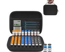 Boîte de rangement pour peptides 63 flacons – Sac de rangement pour insuline avec poche en filet – Mallette de protection pour réfrigérateur et voyages - 63 flacons