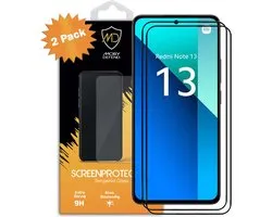2-Pack MobyDefend Screenprotectors - Geschikt voor Xiaomi Redmi Note 13 4G - Screensavers Met Zwarte Randen - Gehard Glas