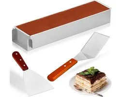 OUZHOU Baking frame, rectangular, adjustable, tiramisu shape, rectangular with removable sound wall and 2 scrapers - ShopVlot