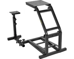Support de volant VEVOR Race avec pédale et position de support sélectionnable - Hauteur réglable de 520 à 720 mm - Cadre pliable en acier au carbone - pour roues Logitech G27, G29, PS4, G920, T300RS, 458, T80, Fanatec et Mad Catz - Zwart