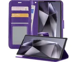 Étui pour Samsung Galaxy S24 Ultra Case Book Case Cover Wallet Cover Wallet Case avec 2x protecteur d'écran - Étui pour Samsung Galaxy S24 Ultra Cover Bookcase Case - Violet