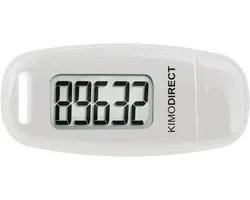 KIMO DIRECT Stappenteller met Clip en Draagkoord - Stappen Tellen - Activity Tracker - 3D Sensor - USB Oplaadbaar - Wit