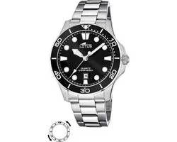 Lotus men's black excellent stainless steel watch bracelet