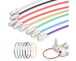 PolkaHome Roestvrijstalen Kabeldraad Sleutelhangers – 10 Sets | Verbindbare & Oneindig Vergrootbare Sleutelhanger Ringen (15cm) voor Bagagelabels, Outdoor & Kamperen