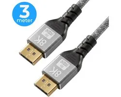 Nuvance - Câble DisplayPort - Câble d'affichage de 3 mètres - jusqu'à 32,4 Gbit/s - 8K Ultra HD - pour TV, ordinateur, moniteur, projecteur et vidéoprojecteur - Display Port