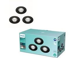 Philips Dive badkamer inbouwspot - zwart - 5 W - 3 pack