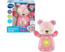 VTech Baby Dromenland Beertje - Interactieve Knuffel - Educatief Speelgoed - Voor 1 tot 3 Jaar - Roze - Zacht, Veilig en Leerzaam Speelgoed voor Baby's en Peuters - Met Lichtjes, Geluiden en Muziek voor Speels Leren - Ideaal als cadeau voor baby's