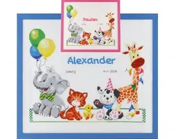 Kit broderie Pako tuile naissance Paulien / Alexander: animaux 226.310