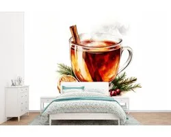 Behang - Fotobehang Thee - Warm - Winter - Sfeer - Breedte 360 cm x hoogte 240 cm