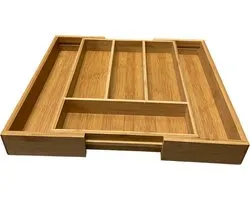 FAR - Bestekbak extensible avec 6 compartiments - Range-couverts - Organisateur - Tiroir de cuisine - Couverts - Range-couverts - Cuisine - 4 à 6 compartiments - 35,5 x 26,5 x 4,5 cm / 35,5 x 38,5 x 4,5 cm .