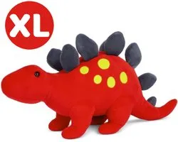 Topknuffels® - Stegosaurus Rood Dinosaurus Pluche Knuffel 50 cm - Speelgoed Dino World Knuffels voor Kinderen Jongens Meisjes - Jurassic Dragon Draak Parc Draken Dino's Park Plush Toy