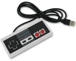 Dolphix Nintendo (NES) style USB controller voor PC, notebook en emulator / grijs/zwart - 1,35 meter